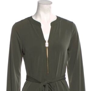 Michael Kors Army Green long sleeve knee length Dress